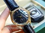 Swiss Vacheron Constantin Moonphase Black Dial Leather Replica Watch